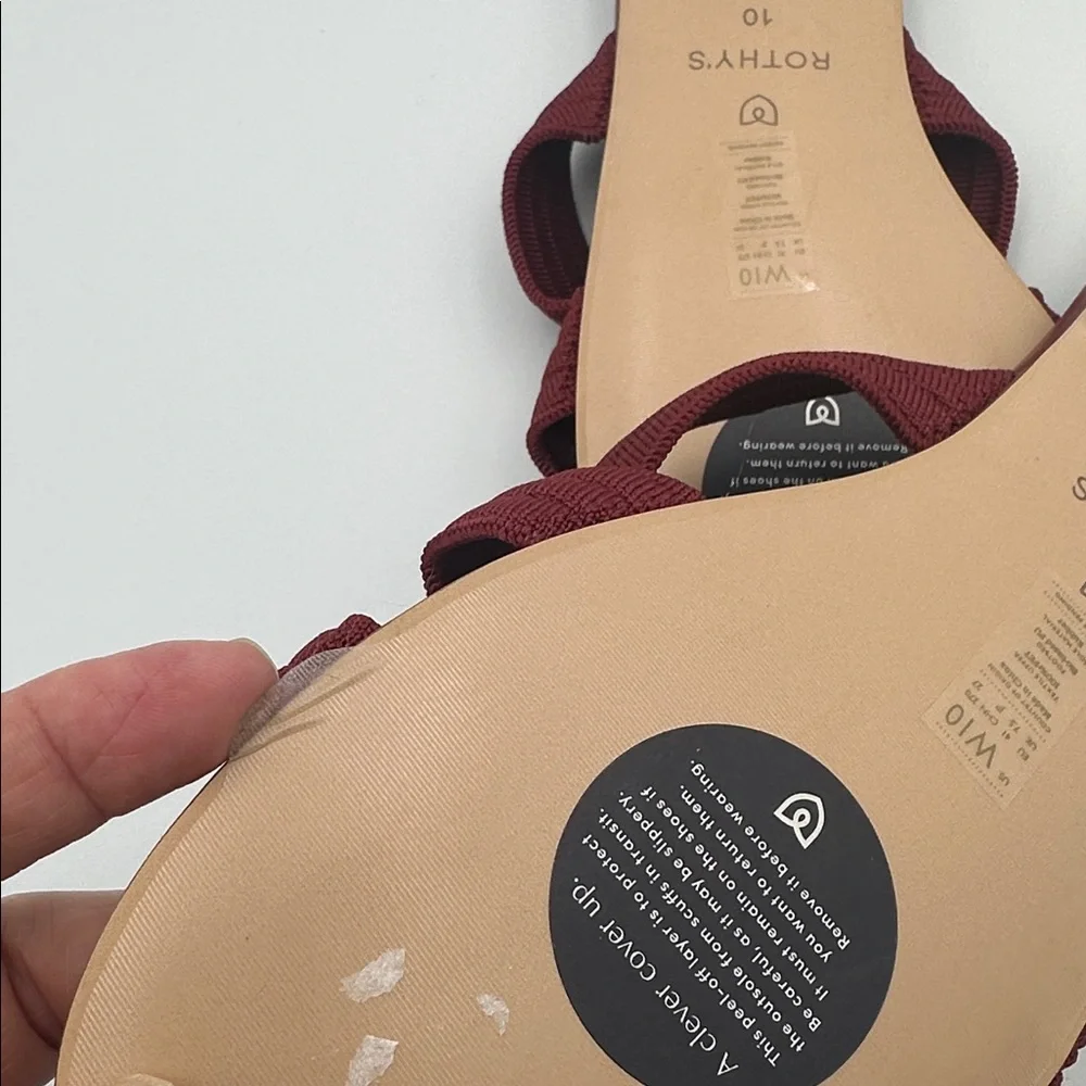 Rothy’s The Sangria Triple Band Sandals in Red Wine Sz10 NWT - Picture 7 of 7